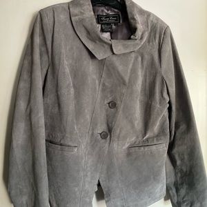 Wash and Dry 100% suede gray/blue jacket